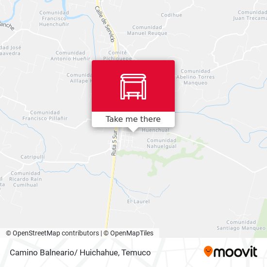 Camino Balneario/ Huichahue map