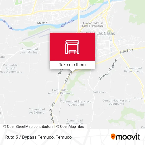 Mapa de Ruta 5 / Bypass Temuco