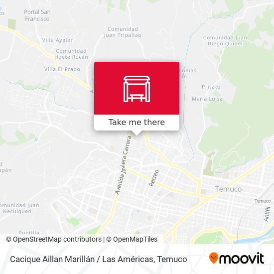 Cacique Aillan Marillán / Las Américas map