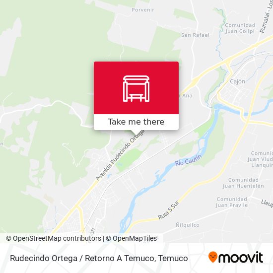 Mapa de Rudecindo Ortega / Retorno A Temuco