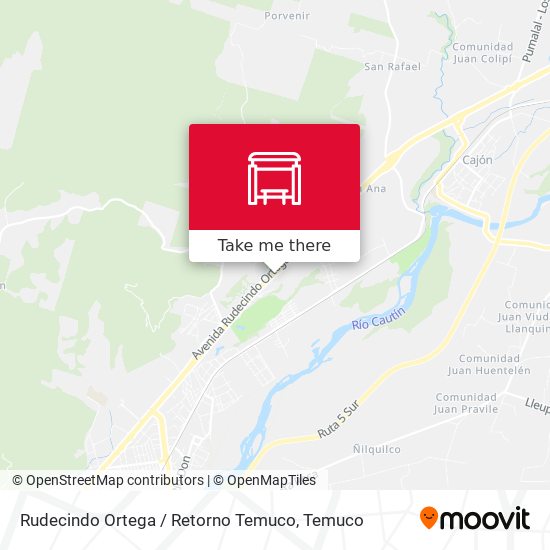 Mapa de Rudecindo Ortega / Retorno Temuco
