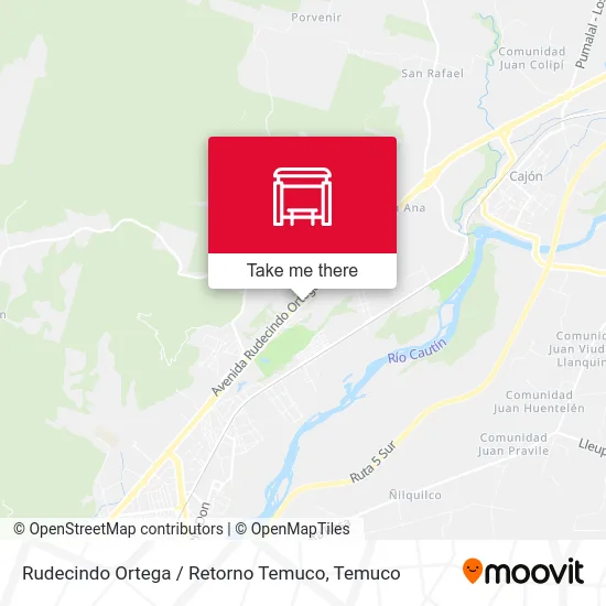 Rudecindo Ortega / Retorno Temuco map