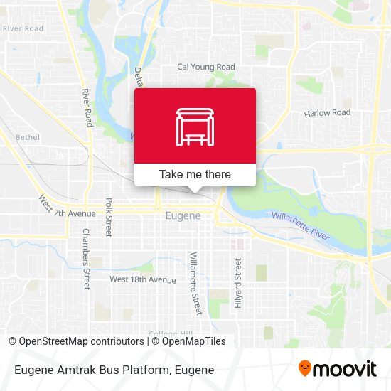 Eugene Amtrak Bus Platform map