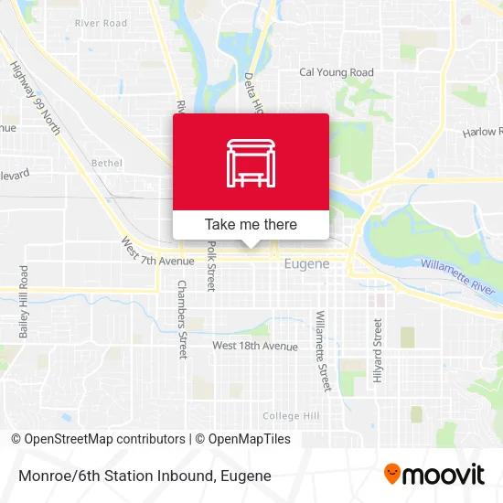 Mapa de Monroe/6th Station Inbound