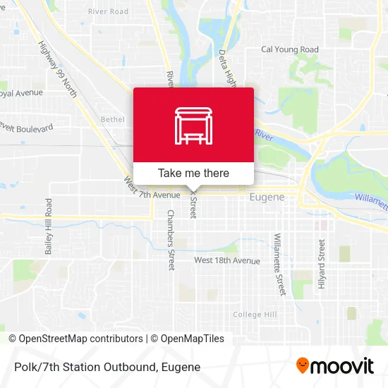 Mapa de Polk/7th Station Outbound