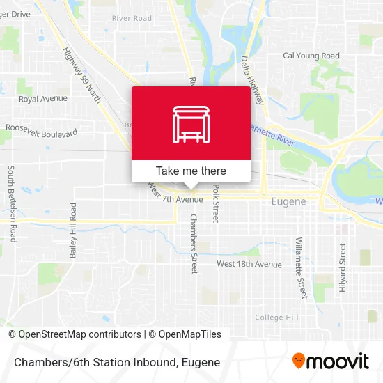 Mapa de Chambers/6th Station Inbound