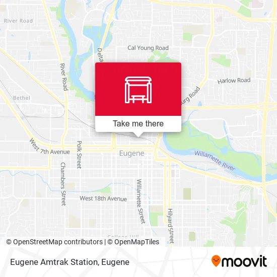 Mapa de Eugene Amtrak Station