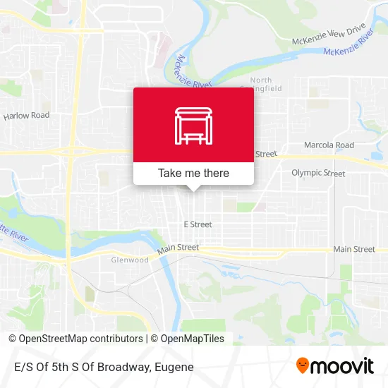 Mapa de E/S Of 5th S Of Broadway