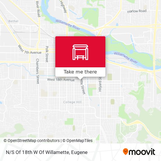 Mapa de N/S Of 18th W Of Willamette