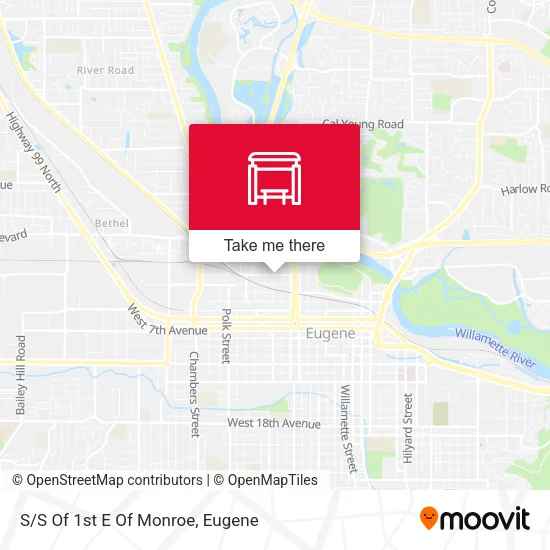 Mapa de S/S Of 1st E Of Monroe