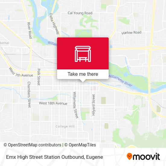 Mapa de Emx High Street Station Outbound