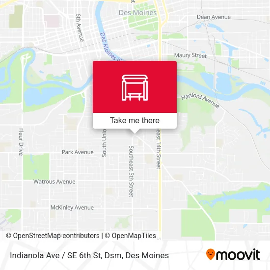 Mapa de Indianola Ave / SE 6th St, Dsm