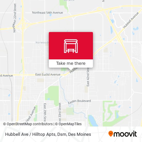 Hubbell Ave / Hilltop Apts, Dsm map