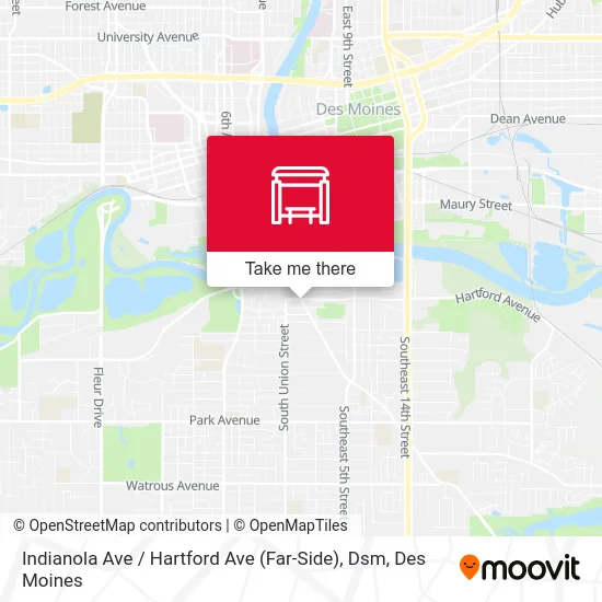 Indianola Ave / Hartford Ave (Far-Side), Dsm map