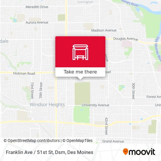 Franklin Ave / 51st St, Dsm map