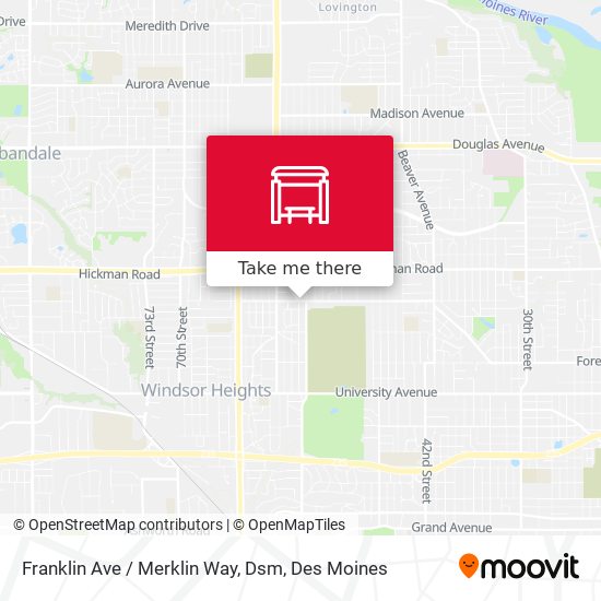 Mapa de Franklin Ave / Merklin Way, Dsm