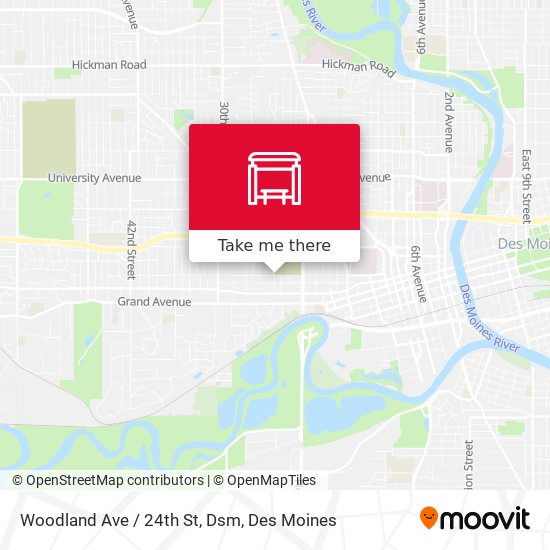 Woodland Ave / 24th St, Dsm map