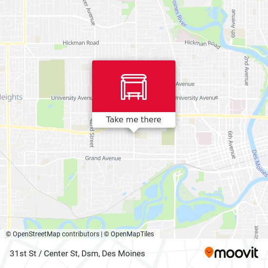31st St / Center St, Dsm map