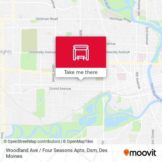 Woodland Ave / Four Seasons Apts, Dsm map