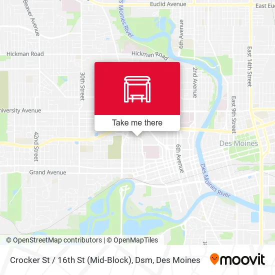 Mapa de Crocker St / 16th St (Mid-Block), Dsm