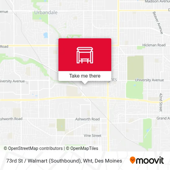 73rd St / Walmart (Southbound), Wht map