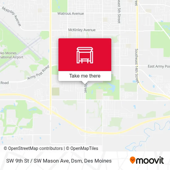SW 9th St / SW Mason Ave, Dsm map