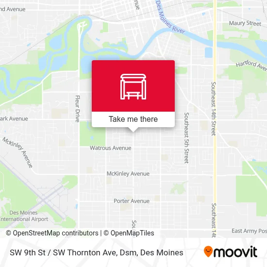 SW 9th St / SW Thornton Ave, Dsm map