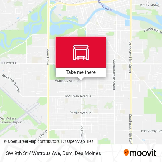 SW 9th St / Watrous Ave, Dsm map
