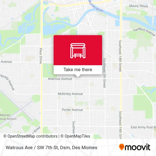 Watrous Ave / SW 7th St, Dsm map