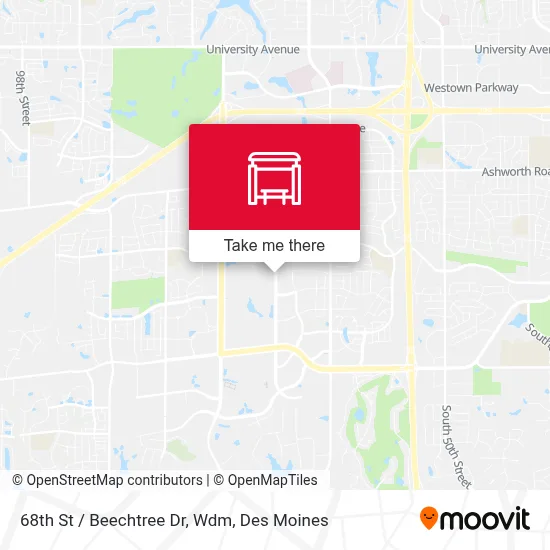 68th St / Beechtree Dr, Wdm map