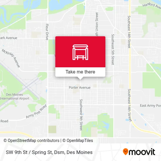 SW 9th St / Spring St, Dsm map