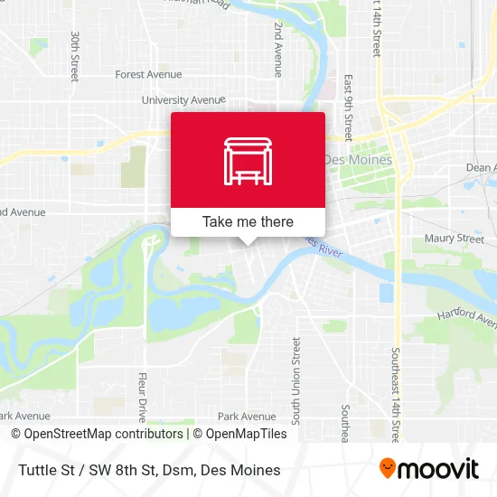 Tuttle St / SW 8th St, Dsm map