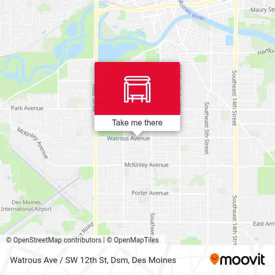 Watrous Ave / SW 12th St, Dsm map