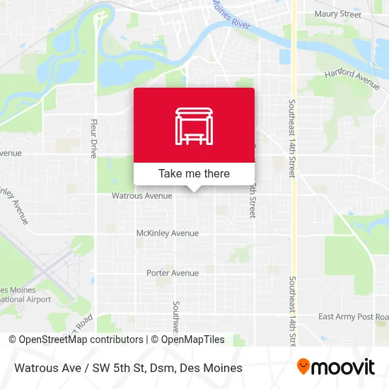 Watrous Ave / SW 5th St, Dsm map