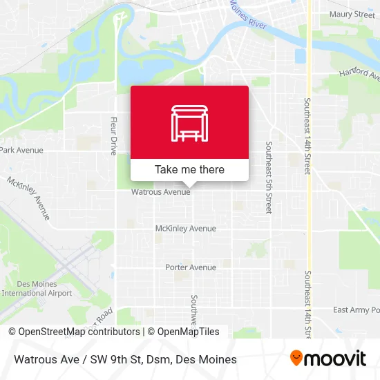 Watrous Ave / SW 9th St, Dsm map