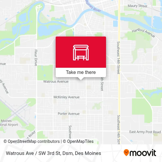 Watrous Ave / SW 3rd St, Dsm map