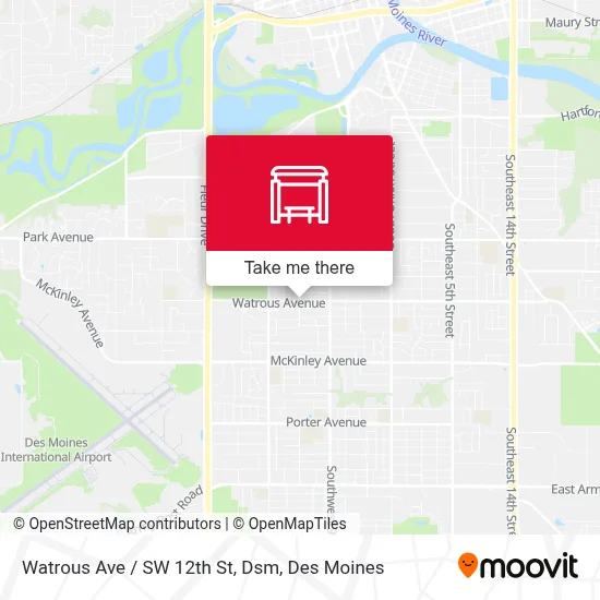 Watrous Ave / SW 12th St, Dsm map