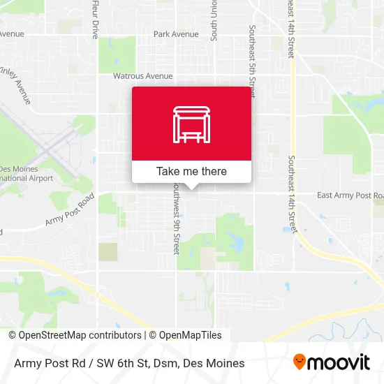 Army Post Rd / SW 6th St, Dsm map