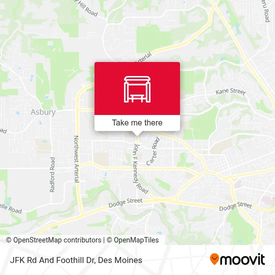 JFK Rd And Foothill Dr map
