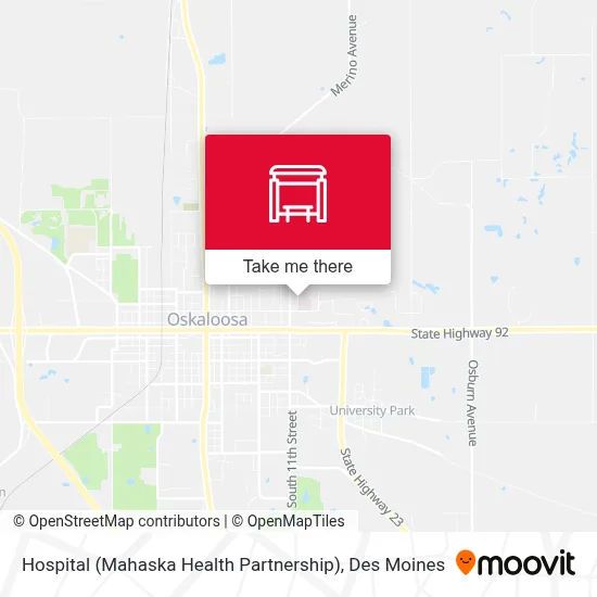 Hospital (Mahaska Health Partnership) map