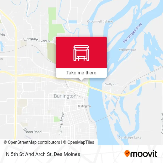 N 5th St And Arch St map