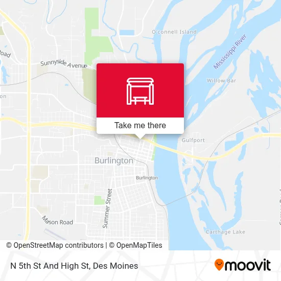 N 5th St And High St map