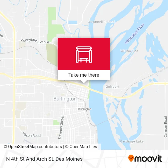 N 4th St And Arch St map