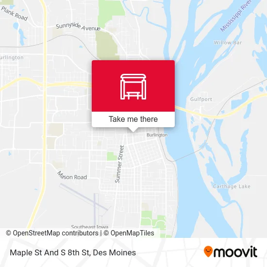 Maple St And S 8th St map