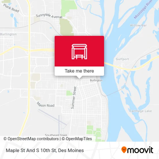 Maple St And S 10th St map