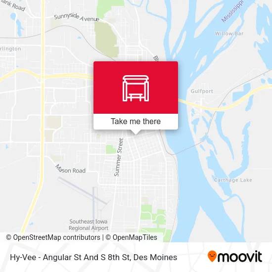 Hy-Vee - Angular St And S 8th St map
