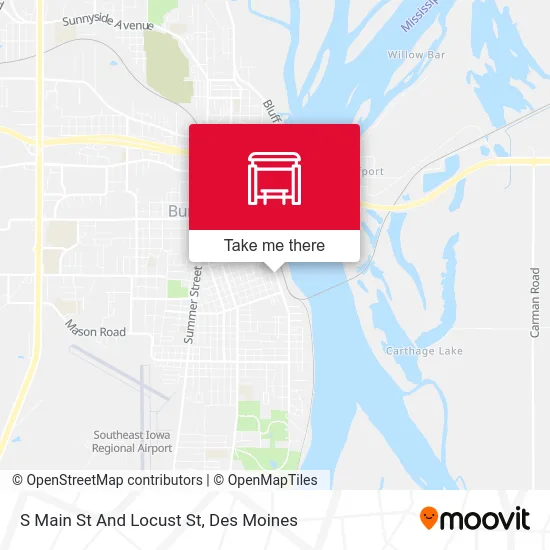 S Main St And Locust St map