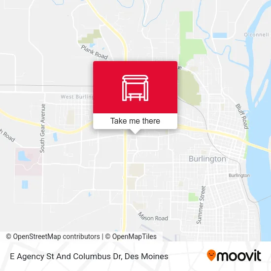 E Agency St And Columbus Dr map