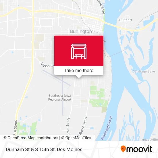 Dunham St & S 15th St map