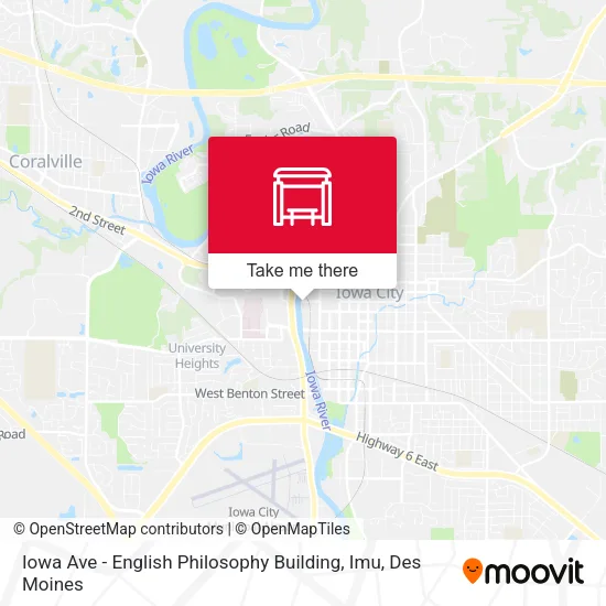 Iowa Ave - English Philosophy Building, Imu map